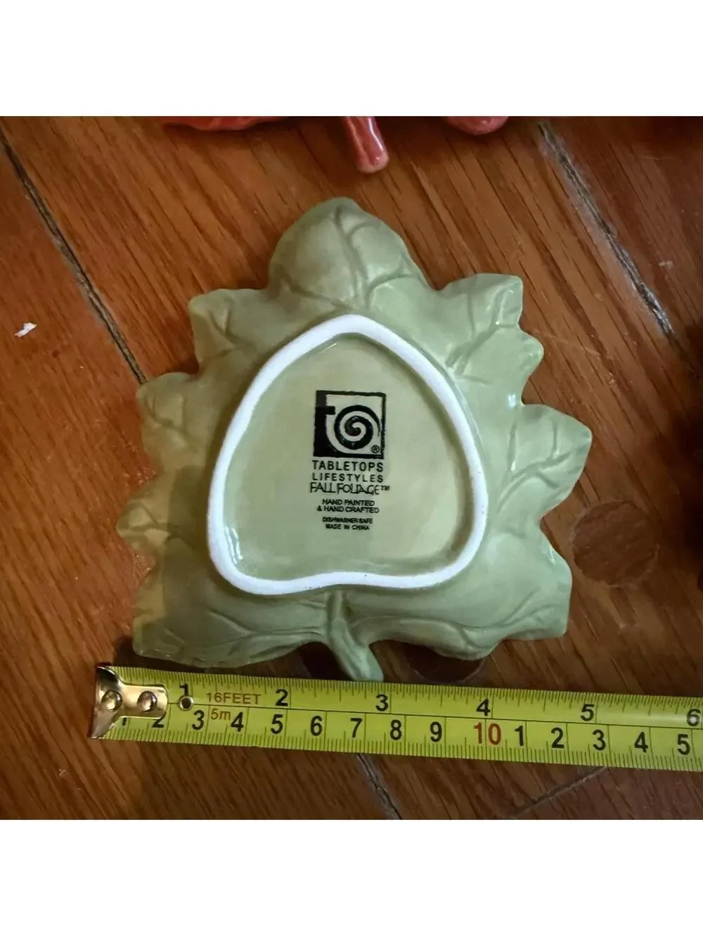 Vintage Oak & Maple Leaf candy/nut dish w 4 handcrafted matching leaf plates.